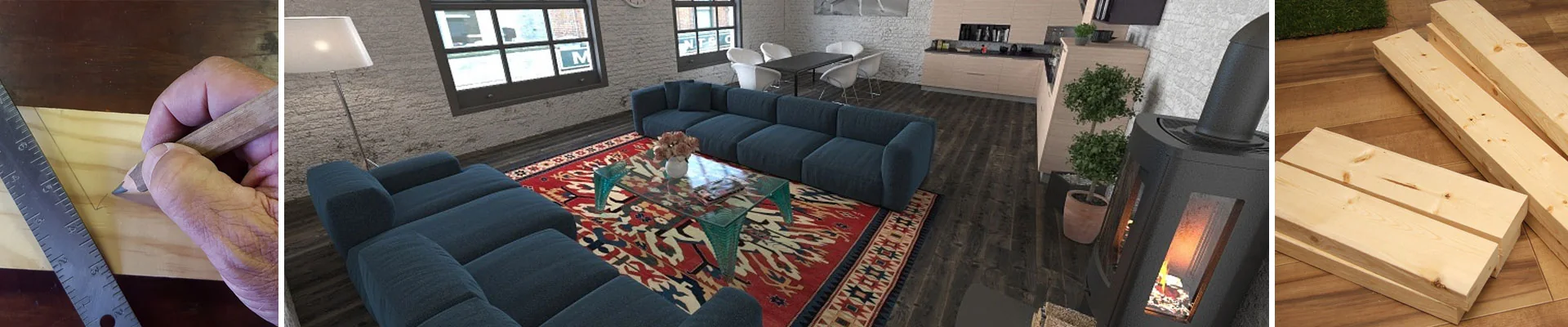 Renoverad bostadsinteriör och snickeriarbete